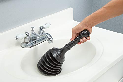 Master Plunger MPS4 Sink & Drain Plunger for Kitchen Sinks, Bathroom Sinks, Showers, and Bathtubs. Small and Strong Design with Large Bellows Commercial & Residential Use, Black