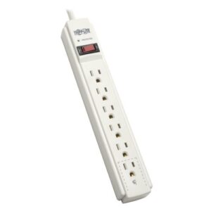 tripp lite protect it surge protector/suppressor 6 outlets 6' cord 720 joules gray, tlp606, lot of 1