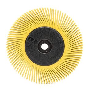 cubitron scotch-brite radial bristle brush, 6 in x 1/2 in x 1 in 80 with adapter