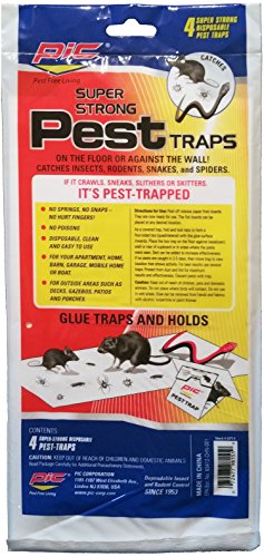 PIC GPT-4 Glue Pest Trap for Spider and Snake, 4-Pack