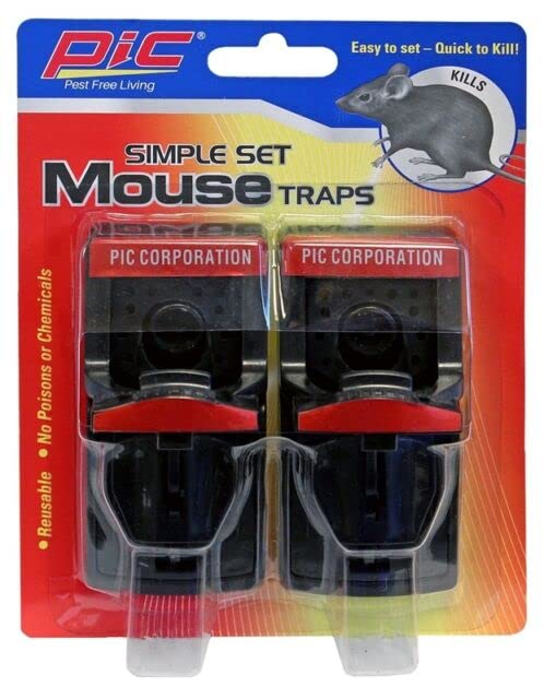 Pic PMT2 Plastic Mouse Trap, 2-Pack