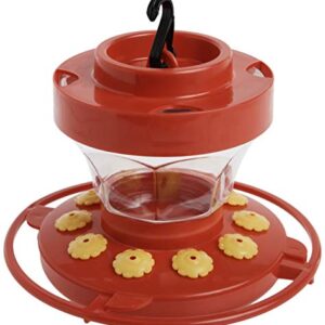 First Nature 993091-546 16 oz. Hummingbird Flower Feeder , Red