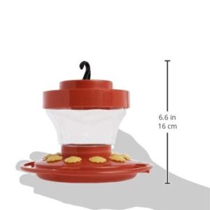 First Nature 993091-546 16 oz. Hummingbird Flower Feeder , Red