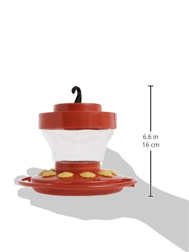 First Nature 993091-546 16 oz. Hummingbird Flower Feeder , Red