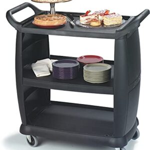 Carlisle FoodService Products Plastic Bussing Cart, 300 lb Capacity, 36.25" x 18"x 38", Black, Small