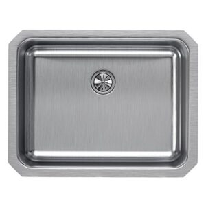 elkay eluh2115pd lustertone classic single bowl undermount stainless steel sink with perfect drain
