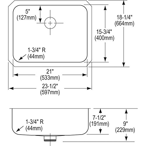 Elkay ELUH2115PD Lustertone Classic Single Bowl Undermount Stainless Steel Sink with Perfect Drain