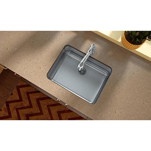 Elkay ELUH2115PD Lustertone Classic Single Bowl Undermount Stainless Steel Sink with Perfect Drain