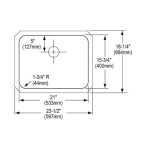 Elkay ELUHAD211550PD Lustertone Classic Single Bowl Undermount Stainless Steel ADA Sink with Perfect Drain