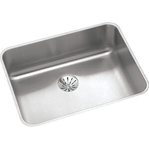 elkay eluhad211555pd lustertone classic single bowl undermount stainless steel ada sink with perfect drain