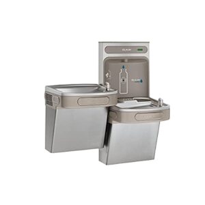 elkay ezh2o bottle filling station & versatile bi-level ada cooler, non-filtered 8 gph stainless