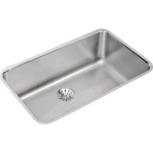 elkay eluh281610pd lustertone classic single bowl undermount stainless steel sink with perfect drain