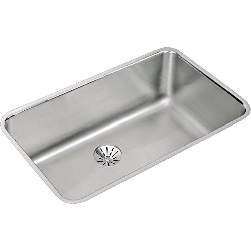 Elkay ELUH281610PD Lustertone Classic Single Bowl Undermount Stainless Steel Sink with Perfect Drain