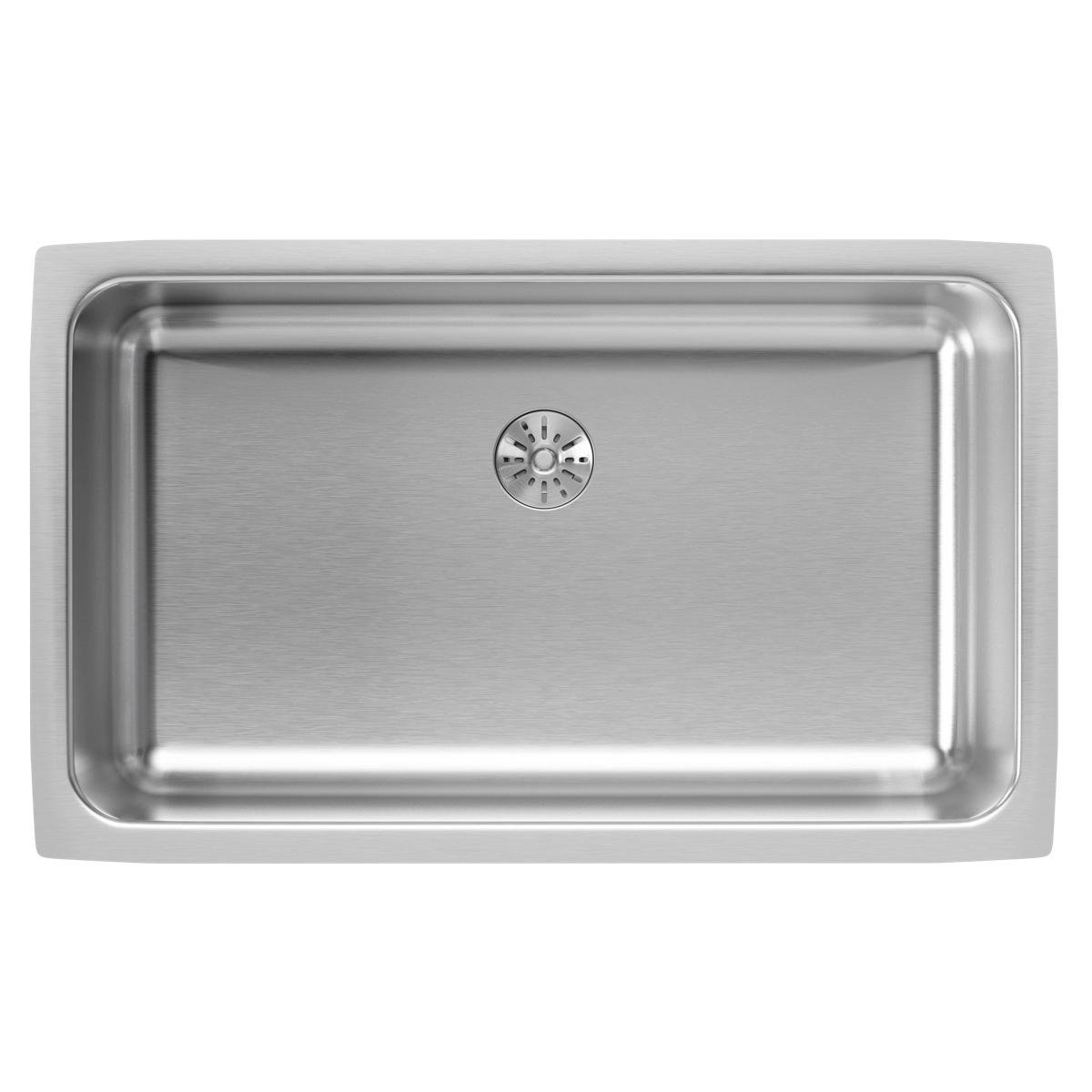 Elkay ELUH2816PD Lustertone Classic Single Bowl Undermount Stainless Steel Sink with Perfect Drain