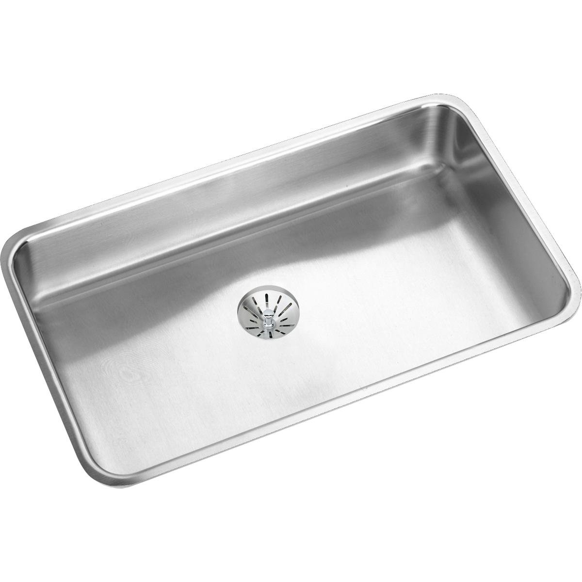 Elkay ELUH2816PD Lustertone Classic Single Bowl Undermount Stainless Steel Sink with Perfect Drain