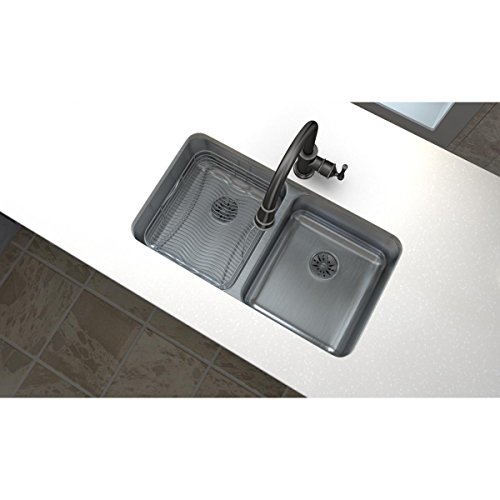 Elkay ELUH3118PD Lustertone Classic Double Bowl Undermount Stainless Steel Sink with Perfect Drain