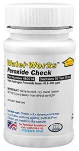 industrial test systems | 480014 waterworks peroxide (h2o2) test strip | 0-100ppm range | 30-second test time | 50 test strips | top selling peroxide strip | for pool & spa, drinking h2o, laundry, etc