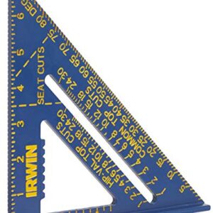 IRWIN Tools Rafter Square, Hi-Contrast Aluminum, Blue , 7-Inch (1794463)