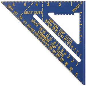 IRWIN Tools Rafter Square, Hi-Contrast Aluminum, Blue , 7-Inch (1794463)