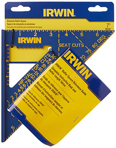 IRWIN Tools Rafter Square, Hi-Contrast Aluminum, Blue , 7-Inch (1794463)