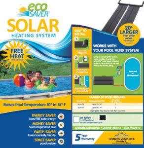 ecosaver 20 foot solar heating panel system