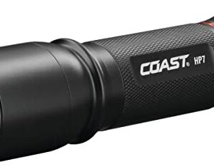 COAST® HP7 650 Lumen Focusing LED Flashlight with SLIDE FOCUS® and BEAM LOCK®, Black