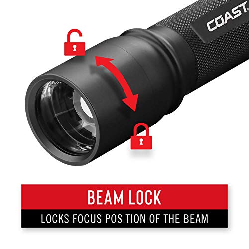 COAST® HP7 650 Lumen Focusing LED Flashlight with SLIDE FOCUS® and BEAM LOCK®, Black