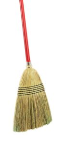 libman 502 big corn broom with 100% broomcorn fiber, 12" sweep surface