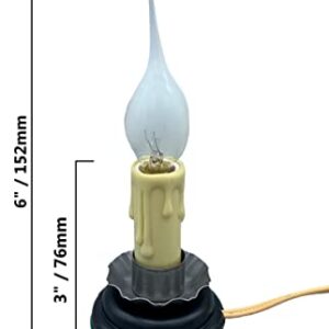 Creative Hobbies® Rustic Country Candle Lamp, 5 in, On/Off Switch, Metal Trim, Plug-in