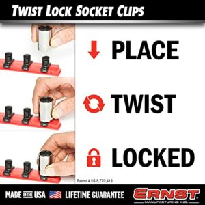 Ernst Manufacturing 3/8-Inch Dura-Pro Twist Lock Socket Clips, 15-Pack, Black - 8441