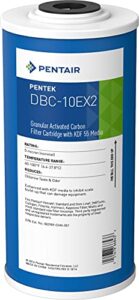pentair pentek dbc-10ex2 carbon water filter, 10-inch, whole house heavy duty granular activated coconut shell carbon cartridge with kdf 55 media, 10" x 4.5", 5 micron