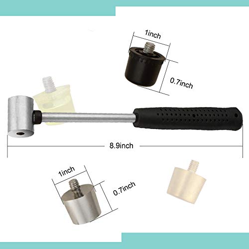 Gunsmithing Hammer with 4 Tips, Gunsmithing tools For Jewelry, Wood, Gunsmithing & Furniture Assembly – Robust & Non-Slip Steel Handle