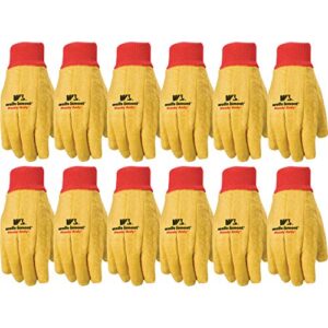 wells lamont mens 412 work gloves, gold, large pack of 12 us