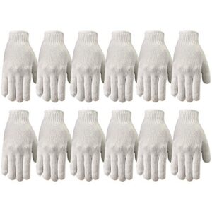 wells lamont mens 12 pair pack work gloves, white, large pack of us