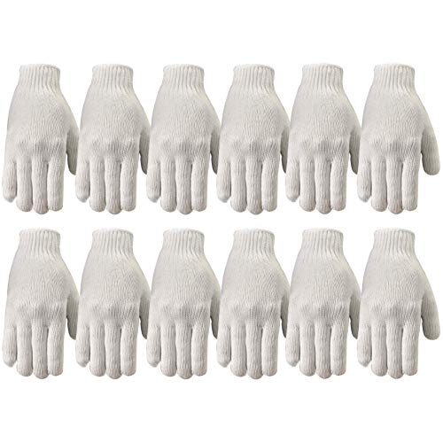 Wells Lamont mens 12 Pair Pack Work Gloves, White, Large Pack of US