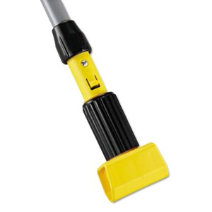 rubbermaid commercial h226 gripper aluminum mop handle, 1 1/8 dia x 60, gray/yellow