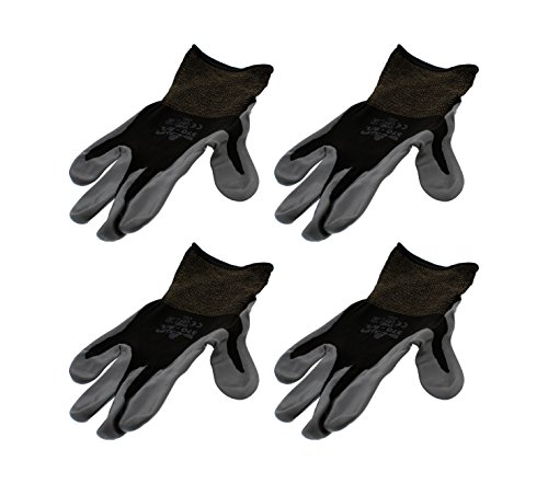 4 Pack Showa Atlas 370BBK Atlas Nitrile Tough Gloves - Large