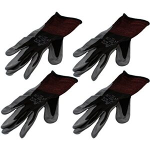 4 Pack Showa Atlas 370BLK Atlas Nitrile Tough Gloves - Small