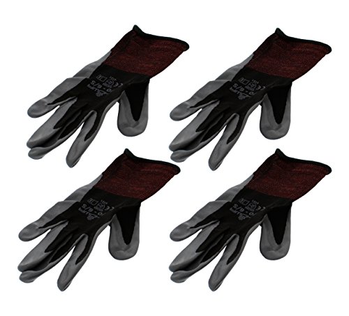 4 Pack Showa Atlas 370BLK Atlas Nitrile Tough Gloves - Small