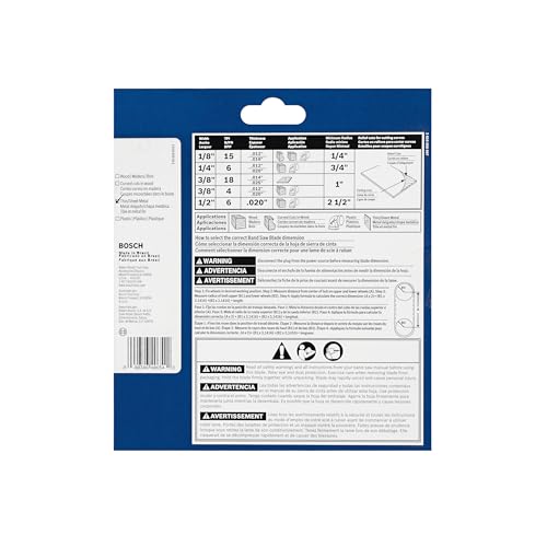 BOSCH BS5912-18M 59-1/2 In. 18 TPI Metal Cutting Stationary Band Saw Blade Ideal for Applications in Soft Metal, Aluminum, Copper, Bronze