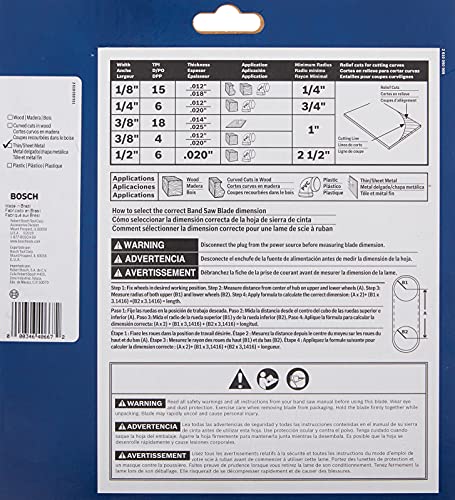 BOSCH BS6412-24M 64-1/2 In. 24 TPI Metal Cutting Stationary Band Saw Blade Ideal for Applications in Metal