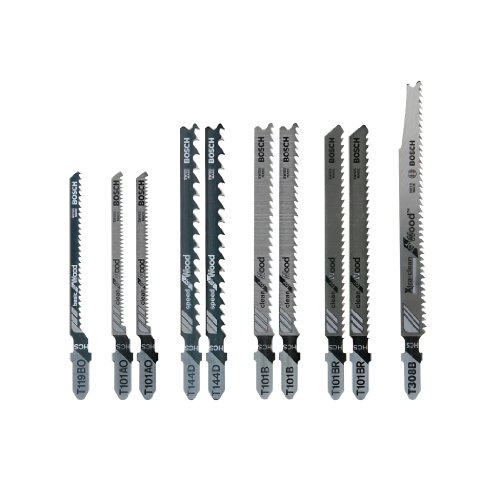 BOSCH T10RC 10-Piece T-Shank Jig Saw Blade Set Optimized for Extra-Clean Wood Cutting set