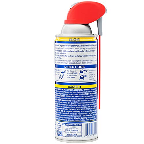 WD-40 Specialist Silicone Lubricant with SMART STRAW SPRAYS 2 WAYS, 11 OZ