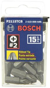 bosch p2115tcb 1 in. impact tough phillips insert bit, 15-piece