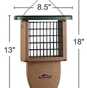 Kettle Moraine Recycled Plastic Single Suet Cake Tail Prop Suet Bird Feeder with Hanging Cable