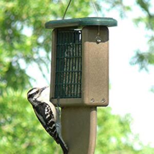 Kettle Moraine Recycled Plastic Single Suet Cake Tail Prop Suet Bird Feeder with Hanging Cable