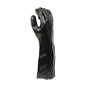 West Chester 12018 Chemical Resistant PVC Coated Work Gloves - Large, Black Fully Coated Safety Gloves with 18 in. Gauntlet Cuff. Workplace Safety Wear