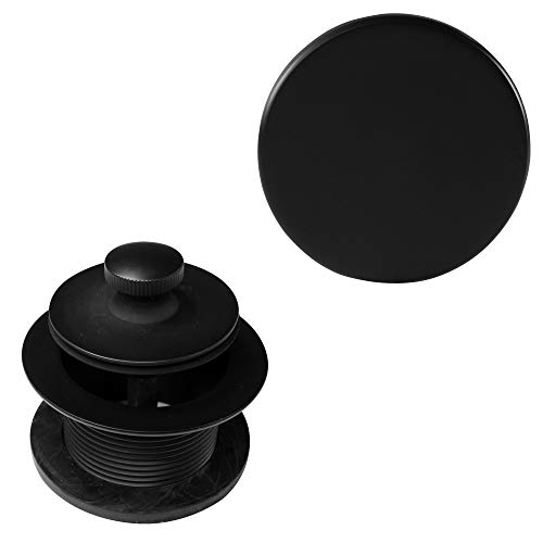 Westbrass Twist & Close Tub Trim Set with Floating Overflow Faceplate, Matte Black, D94H-62