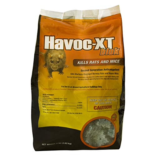 Neogen 00595 Havoc XT Rat Bait Block, 8-Pound Pouch, Blue