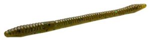 zoom bait finesse worm bait-pack of 20 (green pumpkin green, 4.75-inch)
